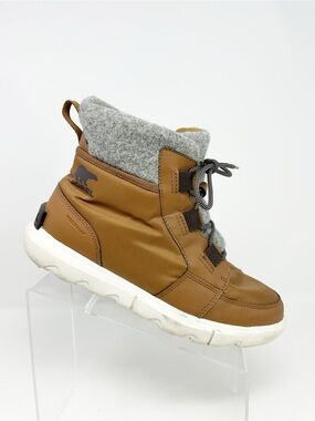 Sorel Explorer II Carnival Felt Snow Boots Brown Lace-Up Waterproof Size 9